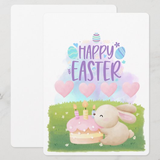 EASTER BUNNY FEIERTAGSKARTE (Vorne/Hinten)