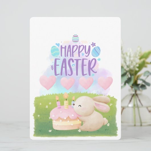 EASTER BUNNY FEIERTAGSKARTE (Stehend Vorderseite)