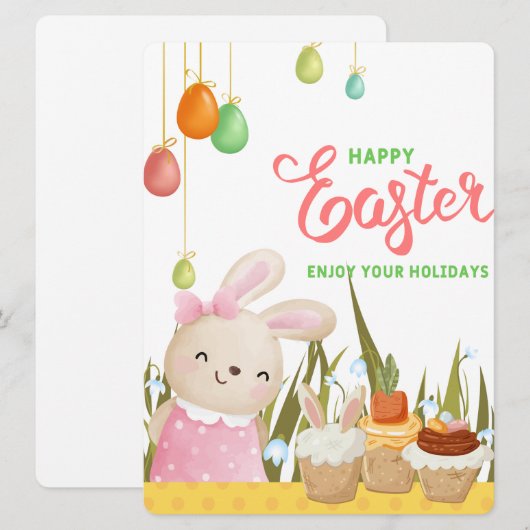 EASTER BUNNY FEIERTAGSKARTE (Vorne/Hinten)