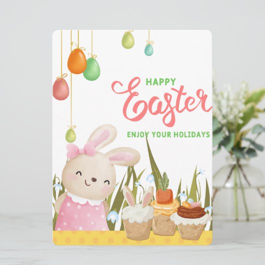 EASTER BUNNY FEIERTAGSKARTE (Stehend Vorderseite)