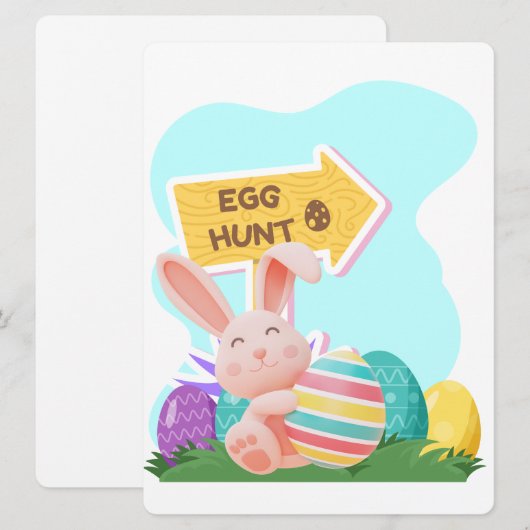 EASTER BUNNY FEIERTAGSKARTE (Vorne/Hinten)