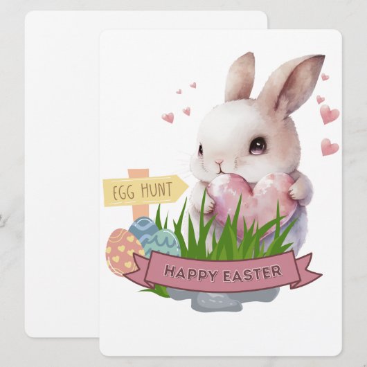 EASTER BUNNY FEIERTAGSKARTE (Vorne/Hinten)