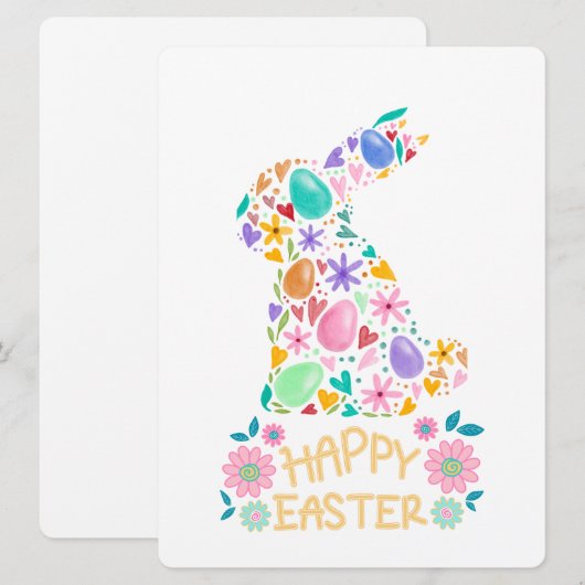 EASTER BUNNY FEIERTAGSKARTE (Vorne/Hinten)
