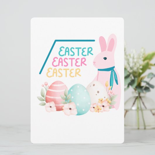 EASTER BUNNY FEIERTAGSKARTE (Stehend Vorderseite)