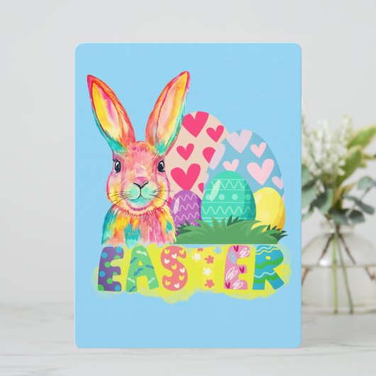 EASTER BUNNY FEIERTAGSKARTE (Stehend Vorderseite)