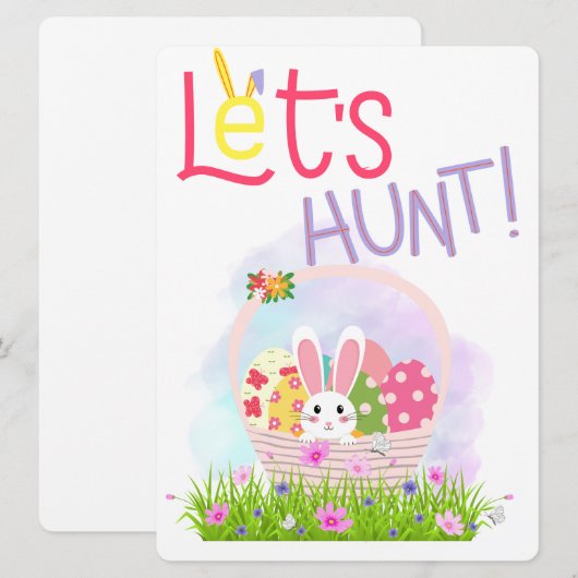 EASTER BUNNY FEIERTAGSKARTE (Vorne/Hinten)