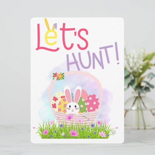 EASTER BUNNY FEIERTAGSKARTE (Stehend Vorderseite)