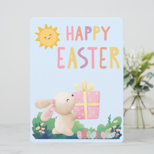 EASTER BUNNY FEIERTAGSKARTE (Stehend Vorderseite)
