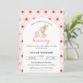Easter Bunny Floral Baby Shower Einladung (Stehend Vorderseite)