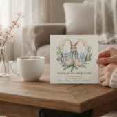 Easter bunny Floral Easter Greeting Card Karte