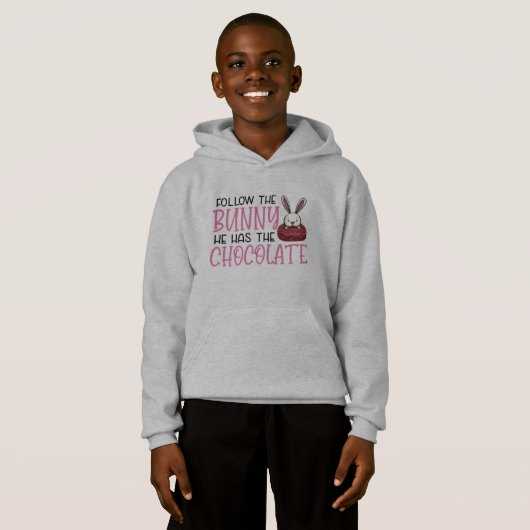 Easter Bunny Follow The Bunny He Has The Chocolate Hoodie (Vorne ganz)