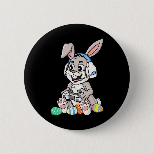 Easter Bunny Gamer Fun Eggs Gaming Kleinkind Boys  Button (Vorderseite)