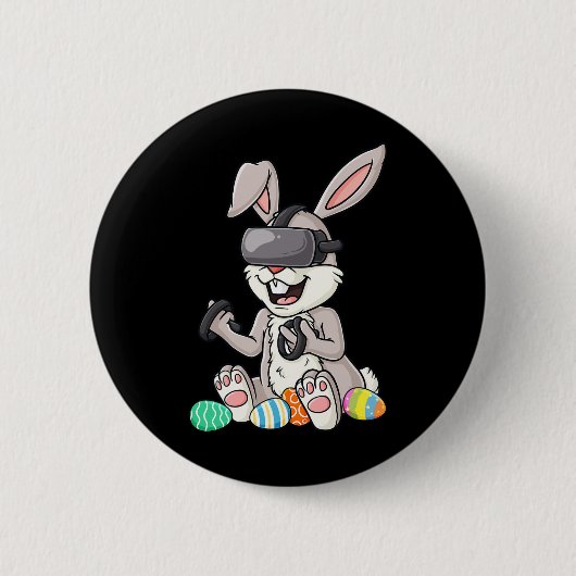 Easter Bunny Gamer Fun Eggs Gaming Kleinkind Boys  Button (Vorderseite)