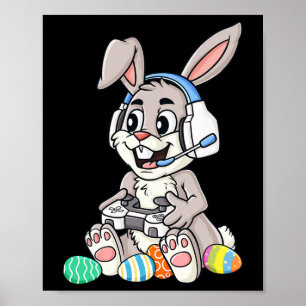 Easter Bunny Gamer Fun Eggs Gaming Kleinkind Boys  Poster