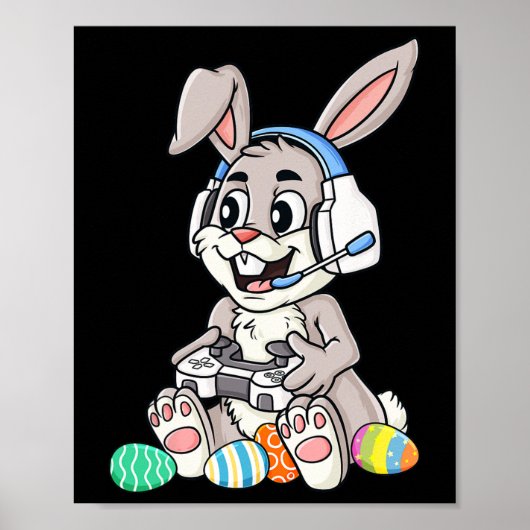 Easter Bunny Gamer Fun Eggs Gaming Kleinkind Boys  Poster (Vorne)