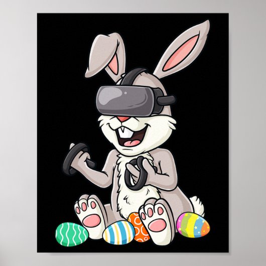Easter Bunny Gamer Fun Eggs Gaming Kleinkind Boys  Poster (Vorne)