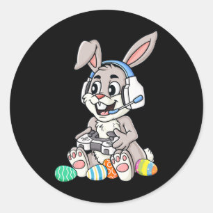 Easter Bunny Gamer Fun Eggs Gaming Kleinkind Boys Runder Aufkleber