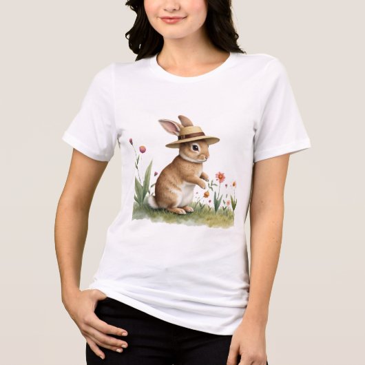 easter bunny garden Tri-Blend shirt (Vorderseite)