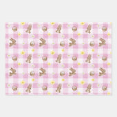 Easter Bunny Gingham Wrapping Paper Sheets Geschenkpapier Set (Vorderseite 2)