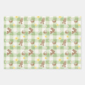 Easter Bunny Gingham Wrapping Paper Sheets Geschenkpapier Set (Vorderseite)