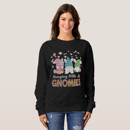 Easter Bunny Gnome Spring Easter Egg Hunting & Bas Sweatshirt (Vorne ganz)