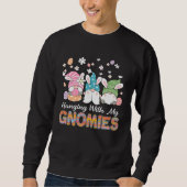 Easter Bunny Gnome Spring Easter Egg Hunting & Bas Sweatshirt (Vorderseite)