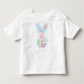 Easter Bunny Graphic Word Cloud with Kid Name Kleinkind T-shirt (Vorderseite)