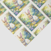 Easter Bunny holding easter egg Seidenpapier (Detail)