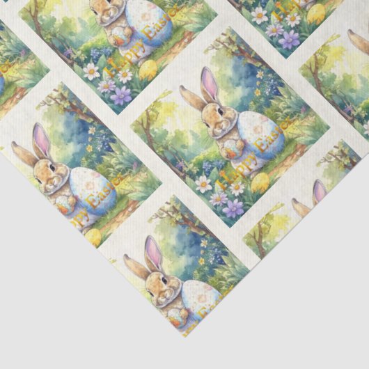 Easter Bunny holding easter egg Seidenpapier (Detail)