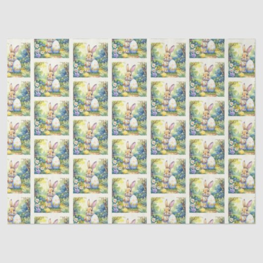 Easter Bunny holding easter egg Seidenpapier (Vorderseite)