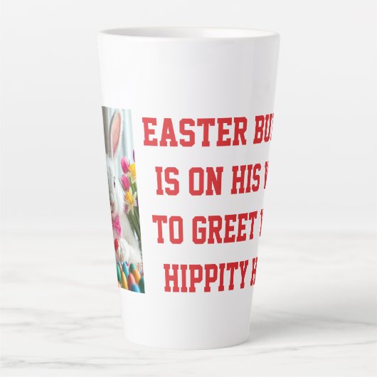Easter Bunny Image Humor Text Milchtasse (Vorderseite)