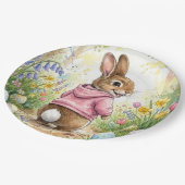 Easter Bunny in a Spring Garden Pappteller (Schrägansicht)
