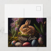 Easter Bunny in eggs nest cute Postkarte (Vorne/Hinten)