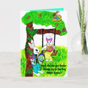EASTER BUNNY JOKE card Feiertagskarte