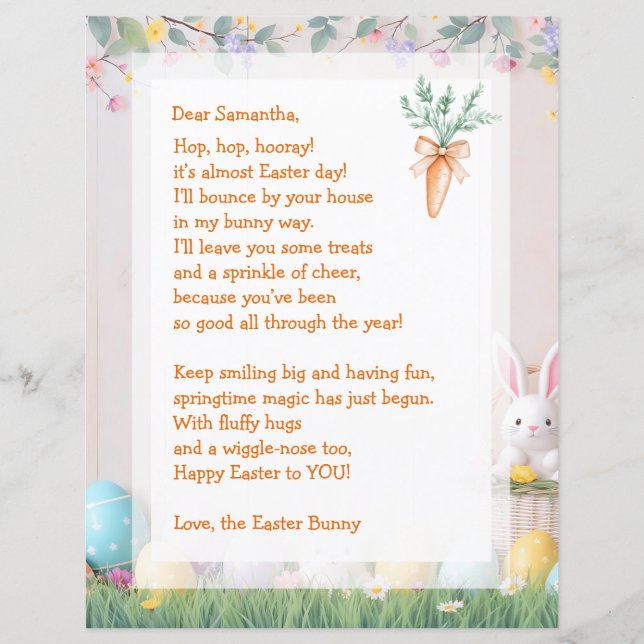 Easter Bunny Letter and Games for Children (Vorderseite)