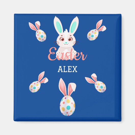 " EASTER" BUNNY MAGNET MIT SPEZIELTEN EIERN & NAME (Vorne)