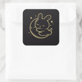 Easter Bunny Moon Gold Line Art Sticker (Tasche)