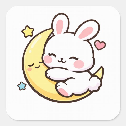 Easter Bunny Moon Sticker | Spring Gift Idea (Vorderseite)
