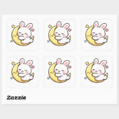 Easter Bunny Moon Sticker | Spring Gift Idea (Blatt)