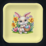 Easter Bunny  Pappteller<br><div class="desc">This paper plate is shown in a cute Easter bunny print.
Choose from several styles. 
Customize this item or buy as is.


Licensed Print</div>