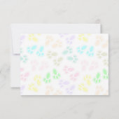 Easter Bunny Paw Print Pattern Blank Mitteilungskarte (Rückseite)