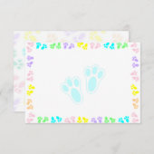 Easter Bunny Paw Print Pattern Blank Mitteilungskarte (Vorne/Hinten)