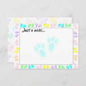 Easter Bunny Paw Print Pattern Just a Note Mitteilungskarte (Vorne/Hinten)