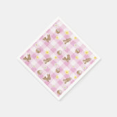 Easter Bunny Pink Gingham Serviette (Ecke)