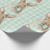 Easter Bunny Plaid Pattern Wrapping Paper Geschenkpapier (Ecke)