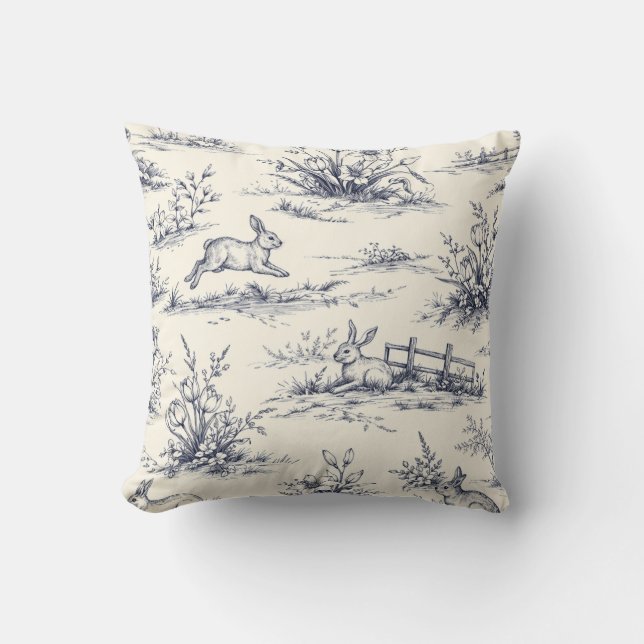 Easter Bunny Plates Kissen (Vorderseite)