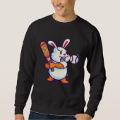 Easter Bunny Playing Baseball Baseball Easter Sweatshirt (Vorderseite)