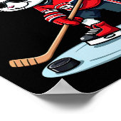 Easter Bunny Playing Hockey  Poster (Ecke)