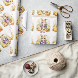 Easter Bunny Purple Jacket Baby Shower Geschenkpapier