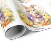 Easter Bunny Purple Jacket Baby Shower Geschenkpapier (Rolleneckpunkt)